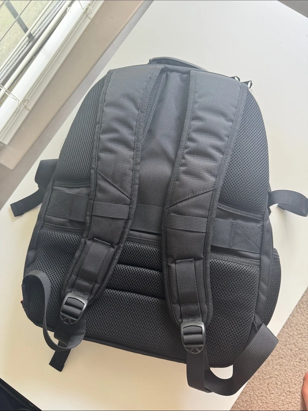 Black Backpack with Red Accents - Men's Travel & Laptop Bag